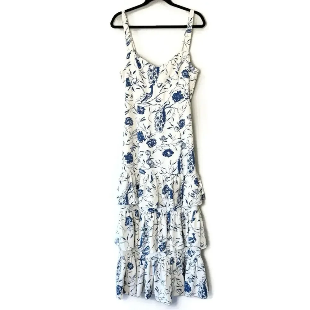 Abercrombie Drama Ruffle Tiered Maxi Dress Size Large Petite
